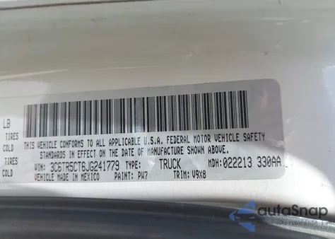 2018 Ram 2500 Tradesman 4X4 6'4 Box z USA, uszkodzony, nr VIN 3C6TR5CT6JG241779